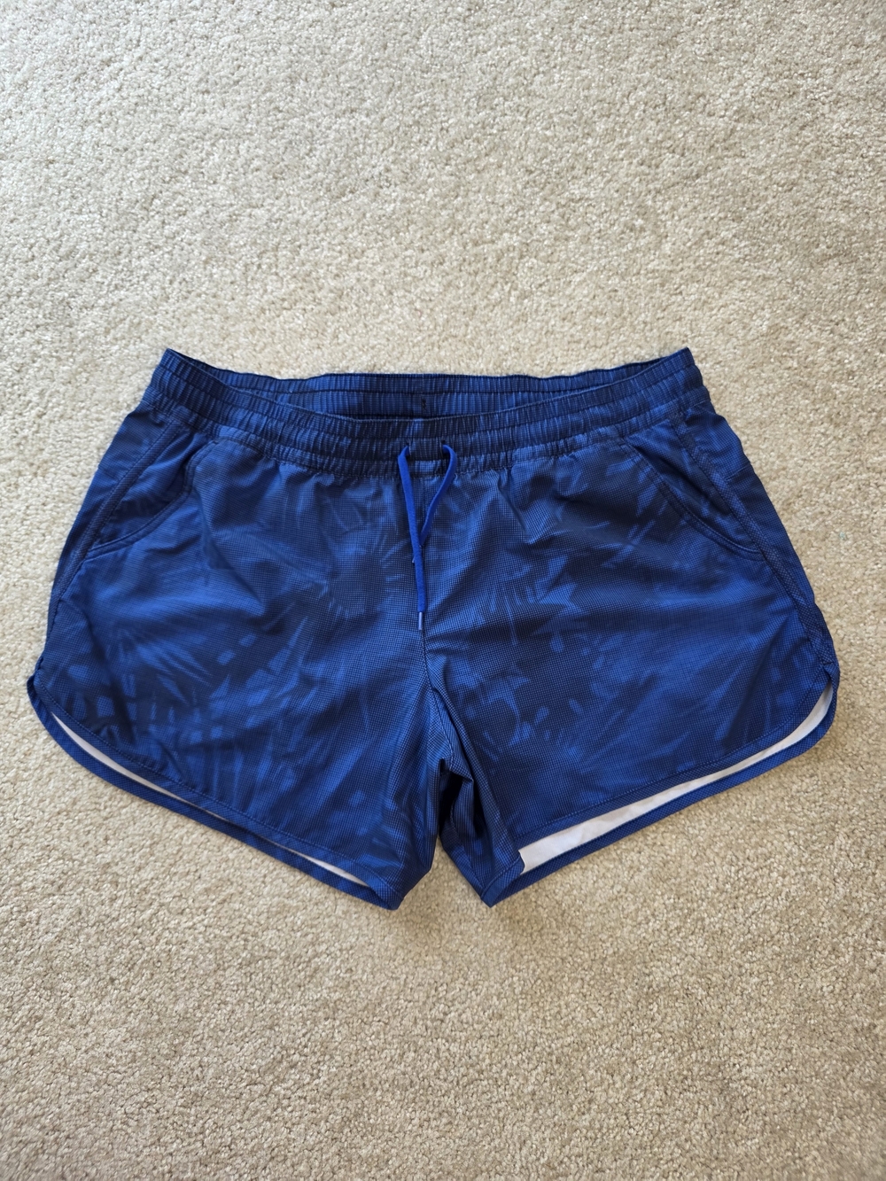 Women's Athletic Running Shorts in Deep Blue with Drawstring Size XL